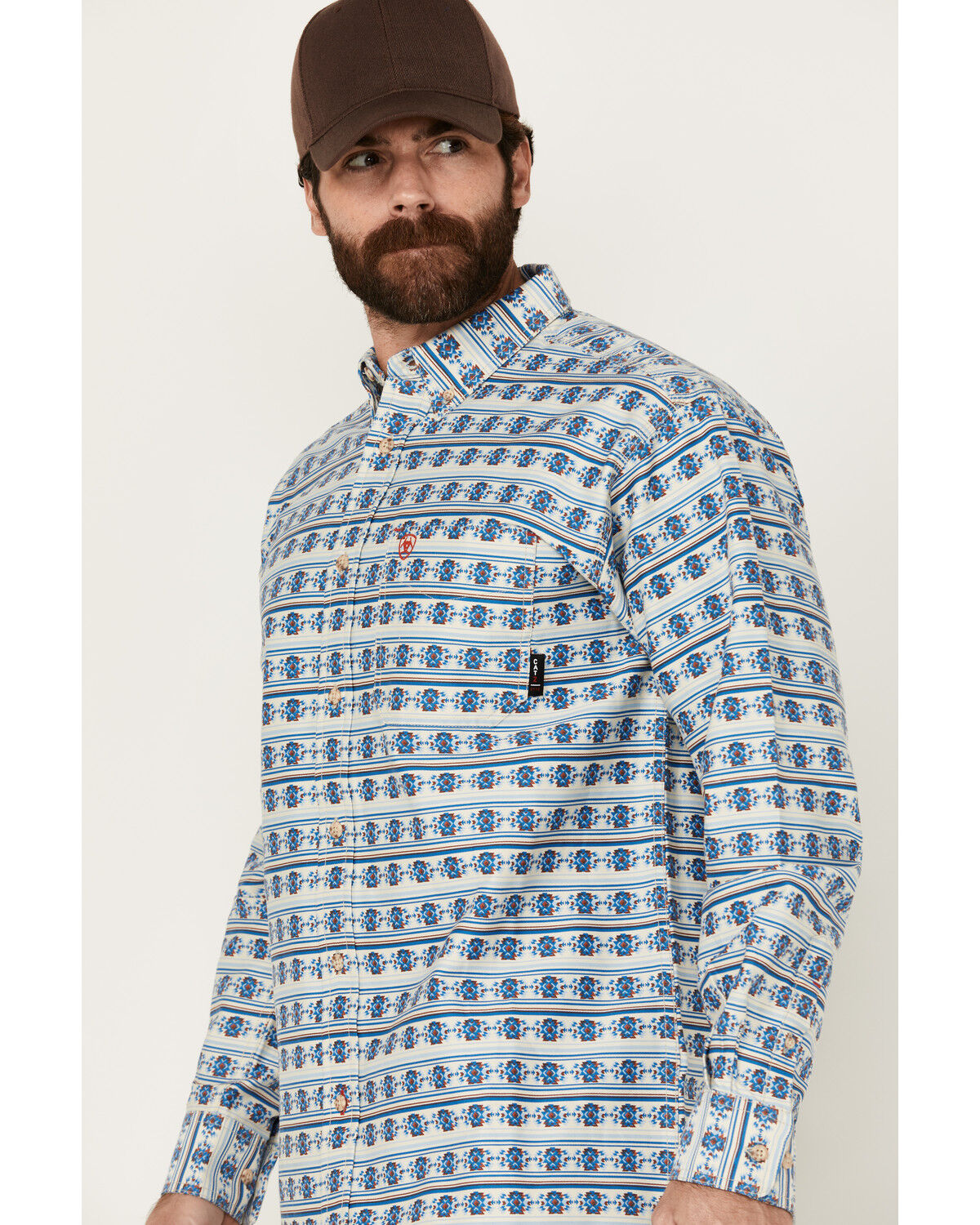 Image #2 - Ariat Men's FR Tenmile Long Sleeve Button-Down Work Shirt, White, hi-res