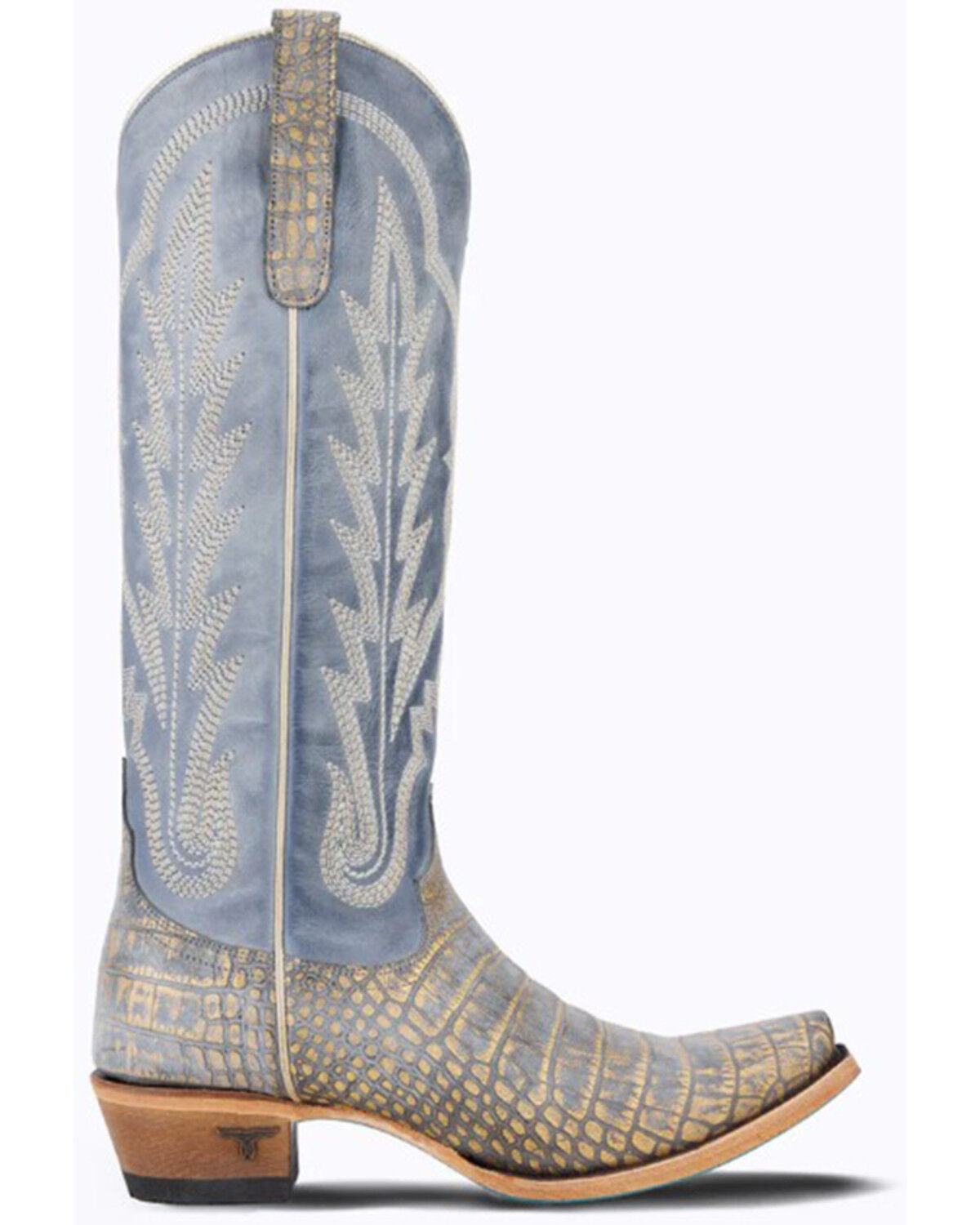 Image #2 - Lane Women's Skylight Tall Western Boots - Snip Toe, Blue, hi-res
