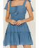 Image #3 - Ash & Violet Women's Solid Bow Strap Mini Dress, Blue, hi-res