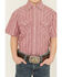 Image #3 - Ely Walker Boys' Striped Short Sleeve Snap Western Shirt, Red, hi-res
