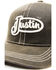 Image #2 - Justin Men's Brown Oilskin Embroidered Logo Mesh-Back Ball Cap , Brown, hi-res