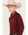 Image #2 - Ariat Boys' Solid Logo Team Long Sleeve Button-Down Western Shirt , Burgundy, hi-res