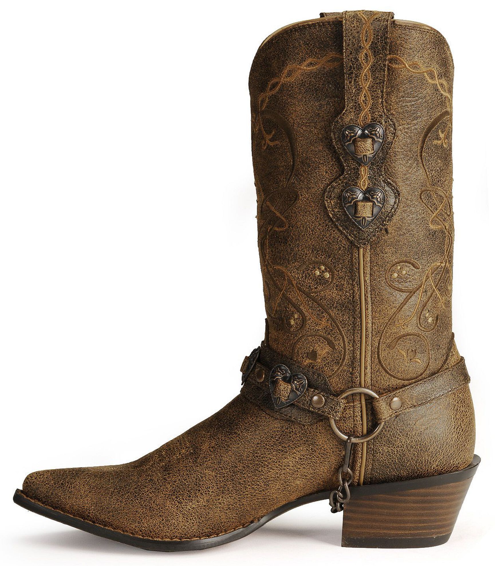 Image #10 - Durango Women's Crush Heart Harness Boots - Snip Toe, Brown, hi-res
