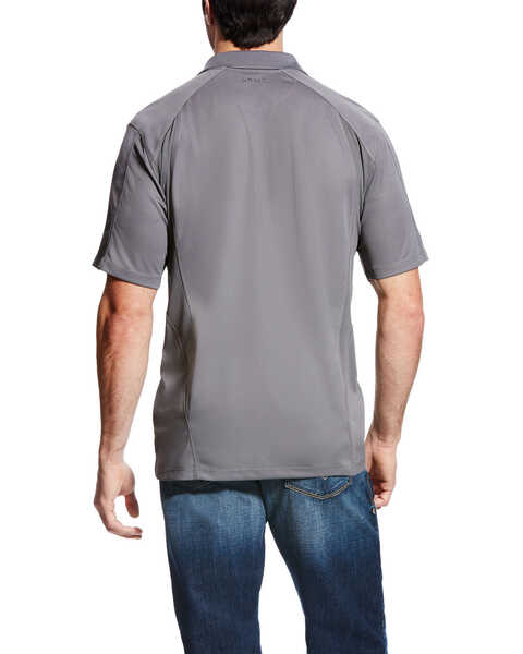 Image #2 - Ariat Men's Grey AC Pique Short Sleeve Polo Shirt - Tall , Grey, hi-res