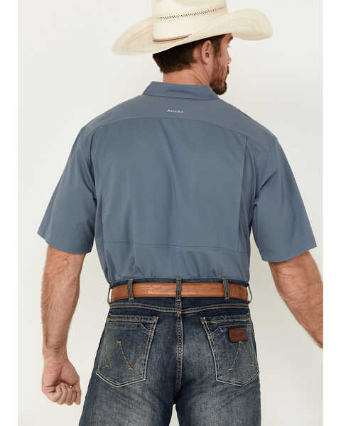 Image #4 - Ariat Men's VentTEK Classic Fit Solid Short Sleeve Performance Shirt - Big , Grey, hi-res