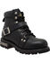 Ad Tec Women's 6" Lace Zipper Biker Boots - Soft Toe, Black, hi-res