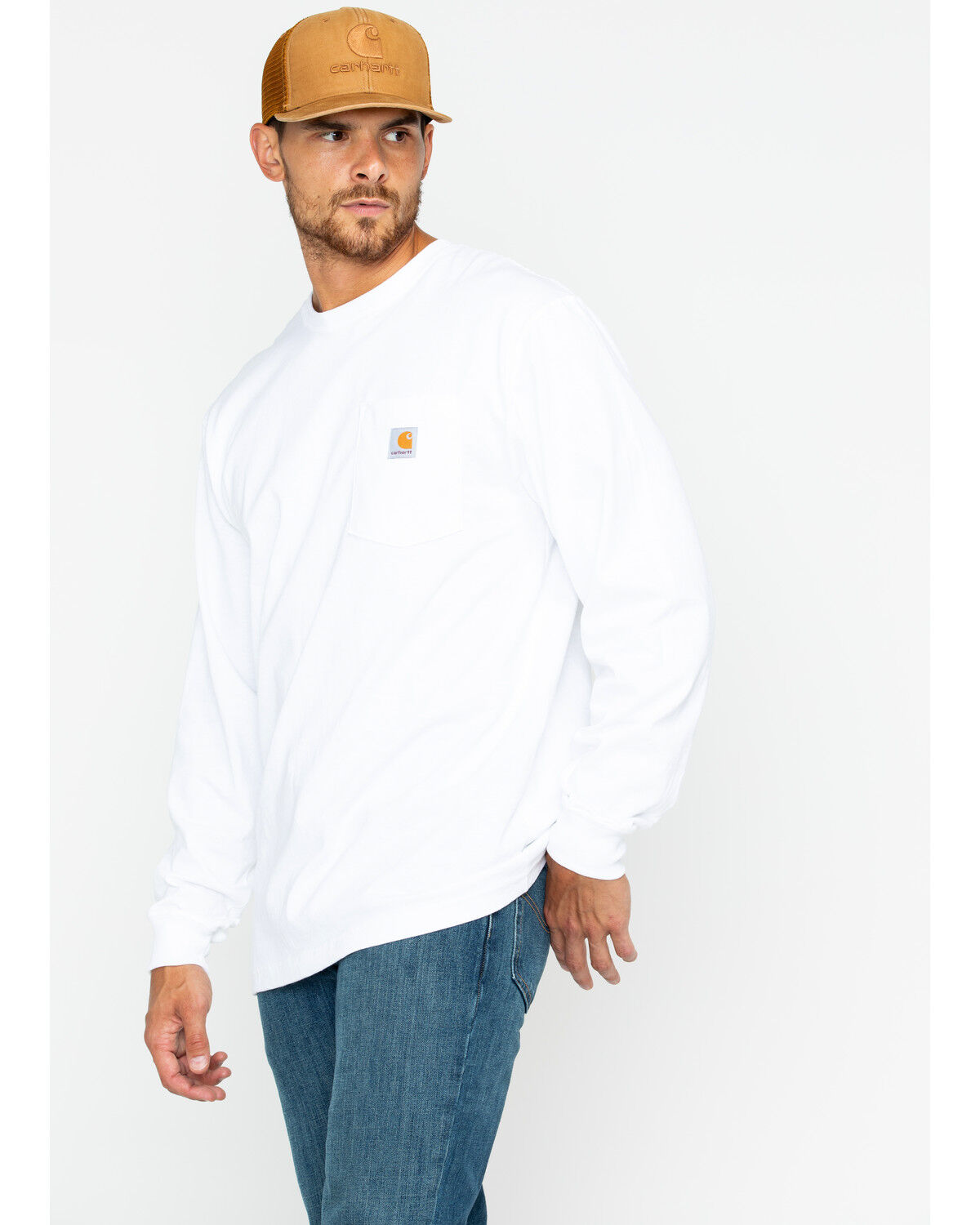 Image #1 - Carhartt Men's Long Sleeve Work T-Shirt, White, hi-res
