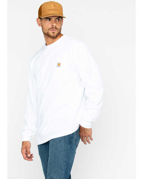 Image #1 - Carhartt Men's Long Sleeve Work T-Shirt , White, hi-res