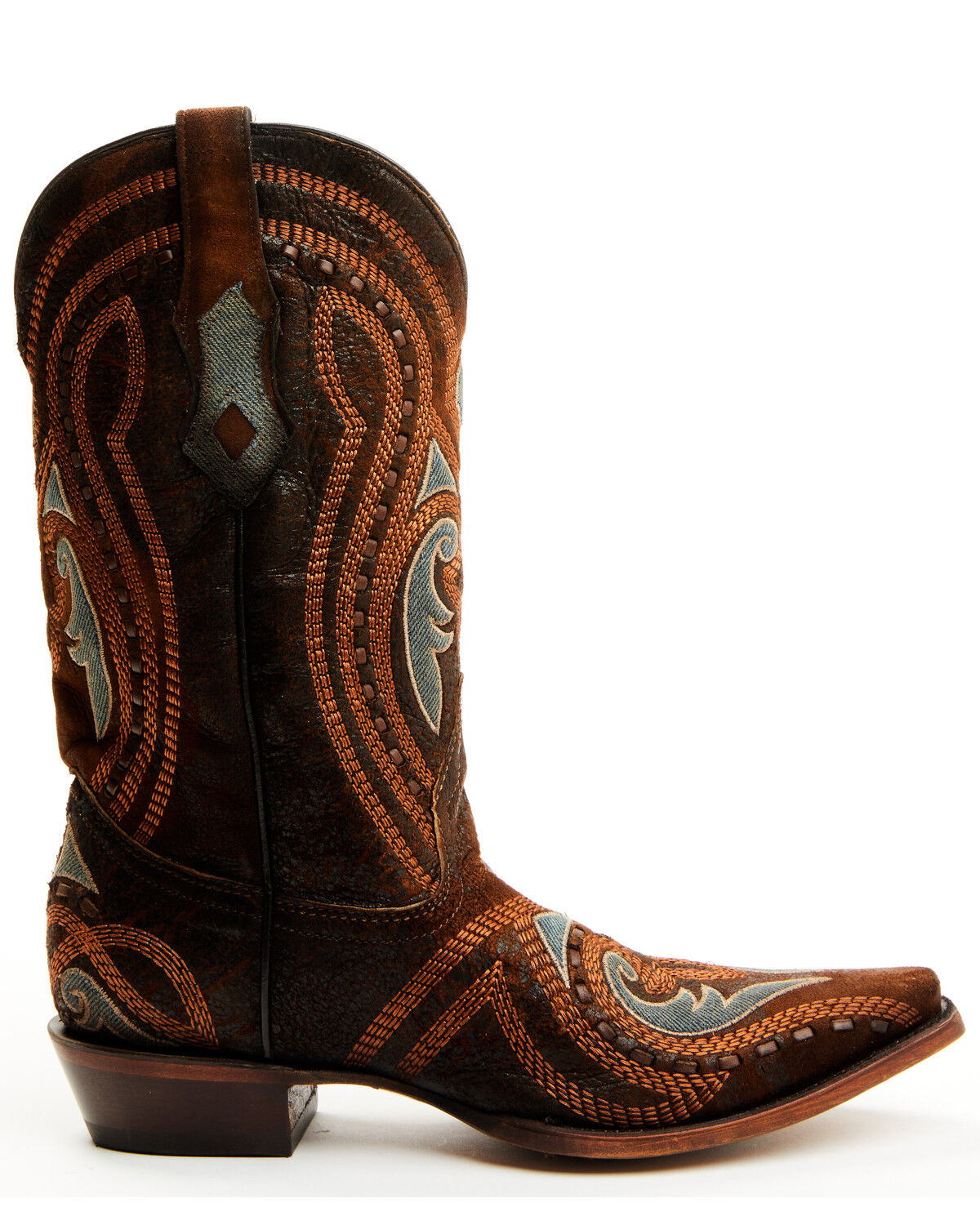Image #2 - Corral Men's Overlay And Embroidered Western Boots - Snip Toe, Brown, hi-res