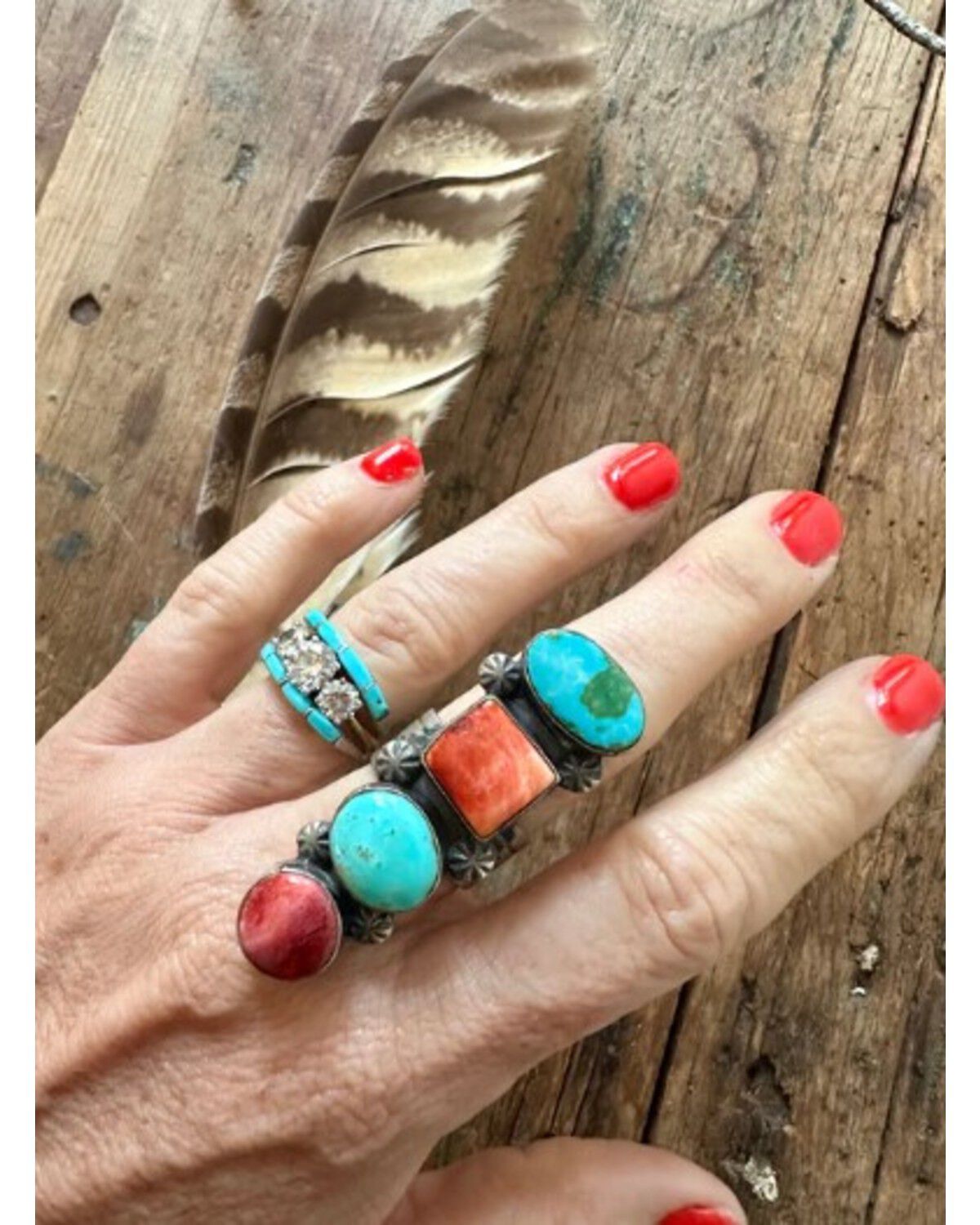 Image #1 - Cinnabar Ranch Co Women's Multistone Statement Ring, Turquoise, hi-res