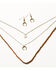 Image #1 - Shyanne Women's Crescent Multi-strand Necklace & Ring Set, Silver, hi-res