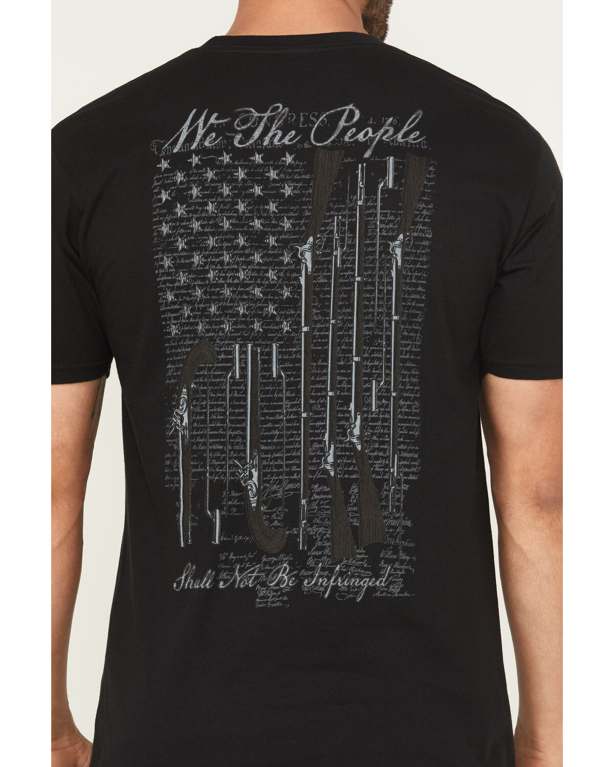 Image #3 - Howitzer Men's Musket Flag Short Sleeve Graphic T-Shirt, Black, hi-res