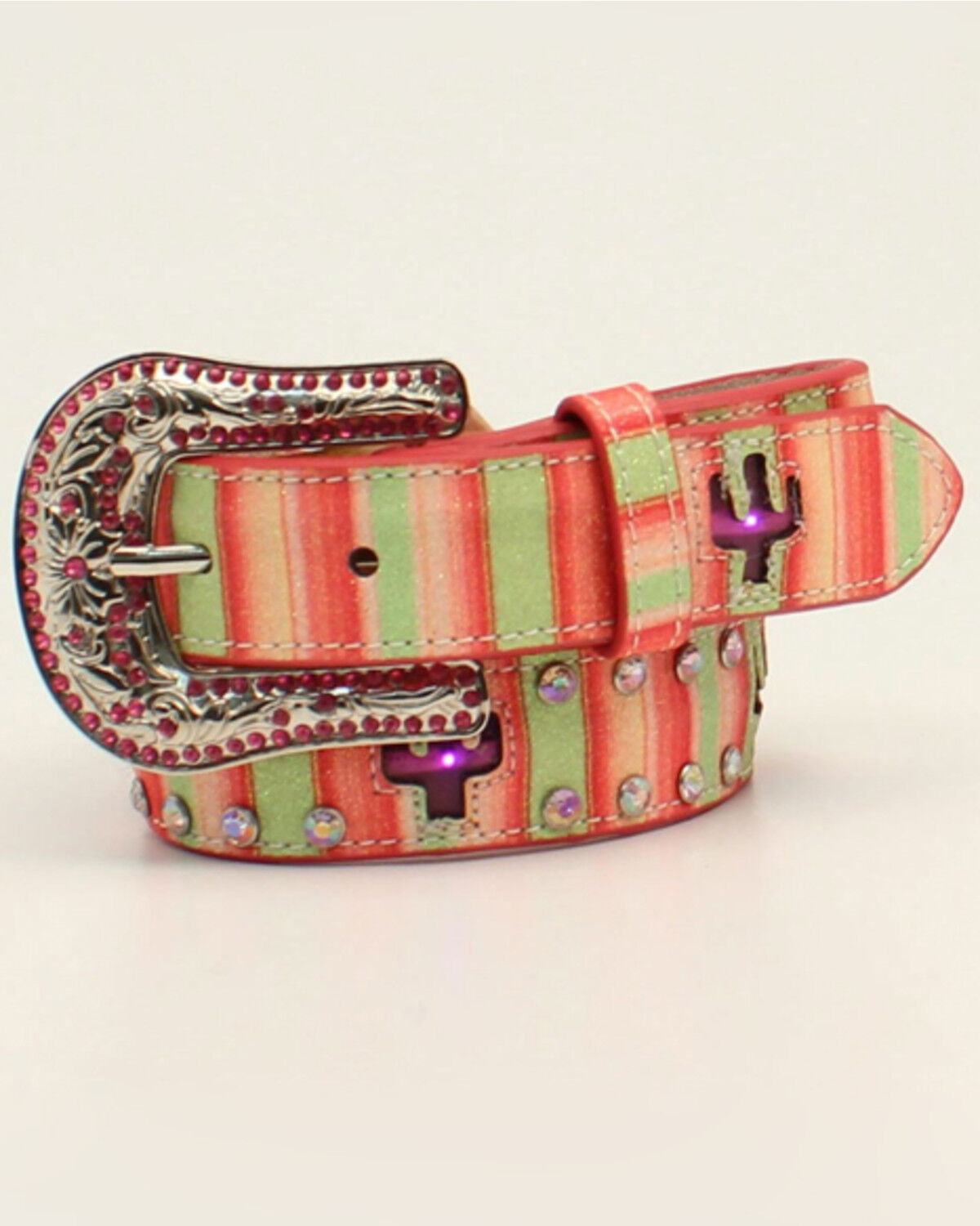 Image #1 - M & F Western Girls' 3D Angel Ranch Belt, Pink, hi-res