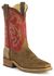 Image #1 - Double H Men's ICE Saddle Vamp Work Roper Boots - Square Toe, Golden Tan, hi-res