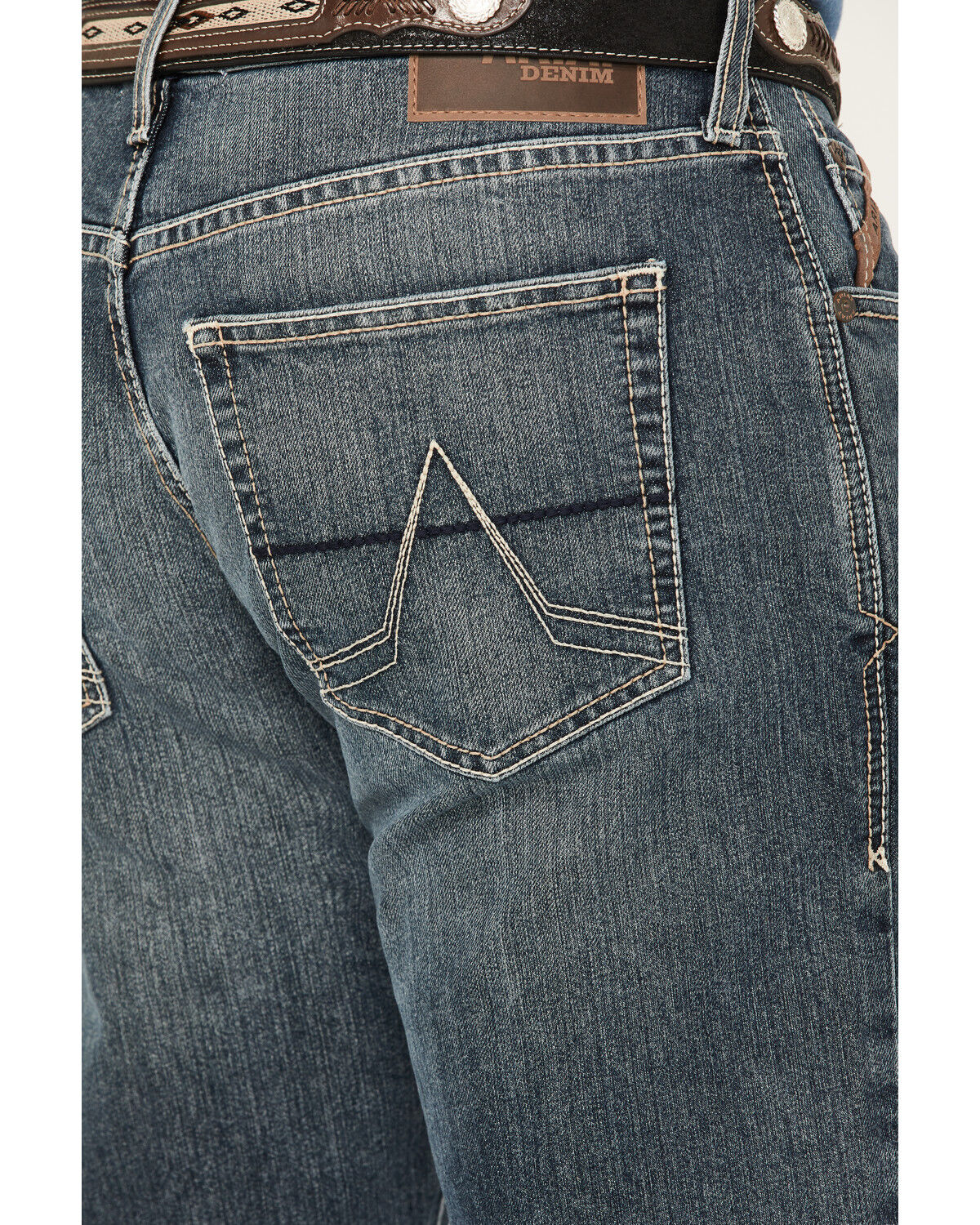 Image #3 - Ariat Men's M5 Louisville Seneca Medium Wash Stretch Straight Leg Jeans, Blue, hi-res