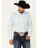 Wrangler 20X Men's Dot Geo Print Long Sleeve Snap Western Shirt , Blue, hi-res