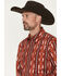 Image #2 - Wrangler Men's Checotah Southwestern Print Long Sleeve Snap Western Shirt, Red, hi-res