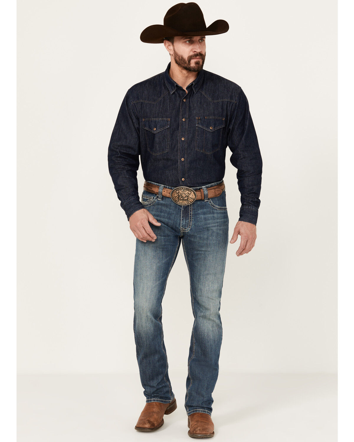 Image #2 - Rock & Roll Denim Men's Medium Wash Revolver Reflex Slim Straight Stretch Denim Jeans, Medium Wash, hi-res