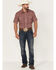 Image #2 - Roper Men's Classic Small Plaid Short Sleeve Pearl Snap Western Shirt, Red, hi-res