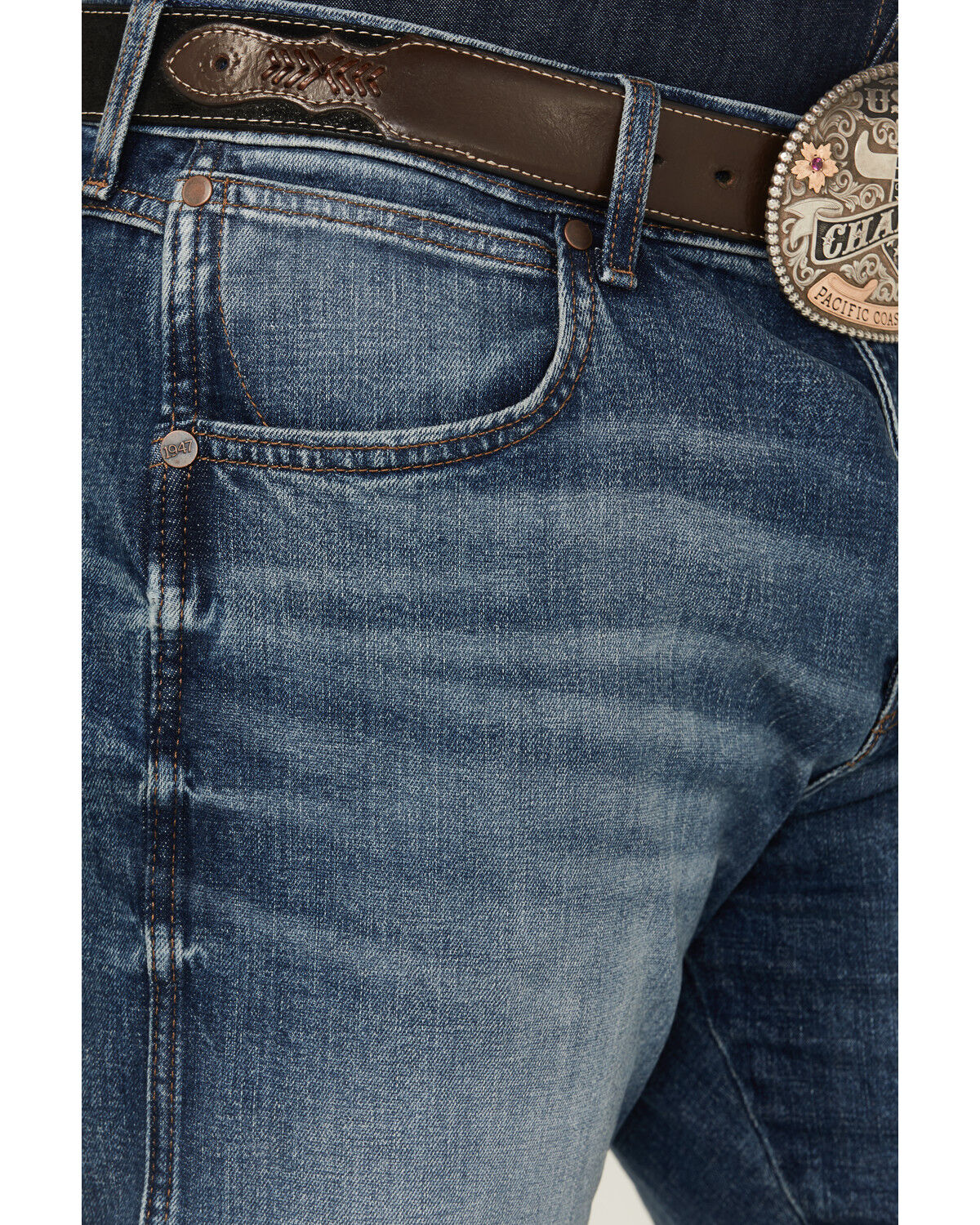 Image #2 - Wrangler Retro Men's Bryson Medium Wash Slim Bootcut Stretch Denim Jeans, Medium Wash, hi-res