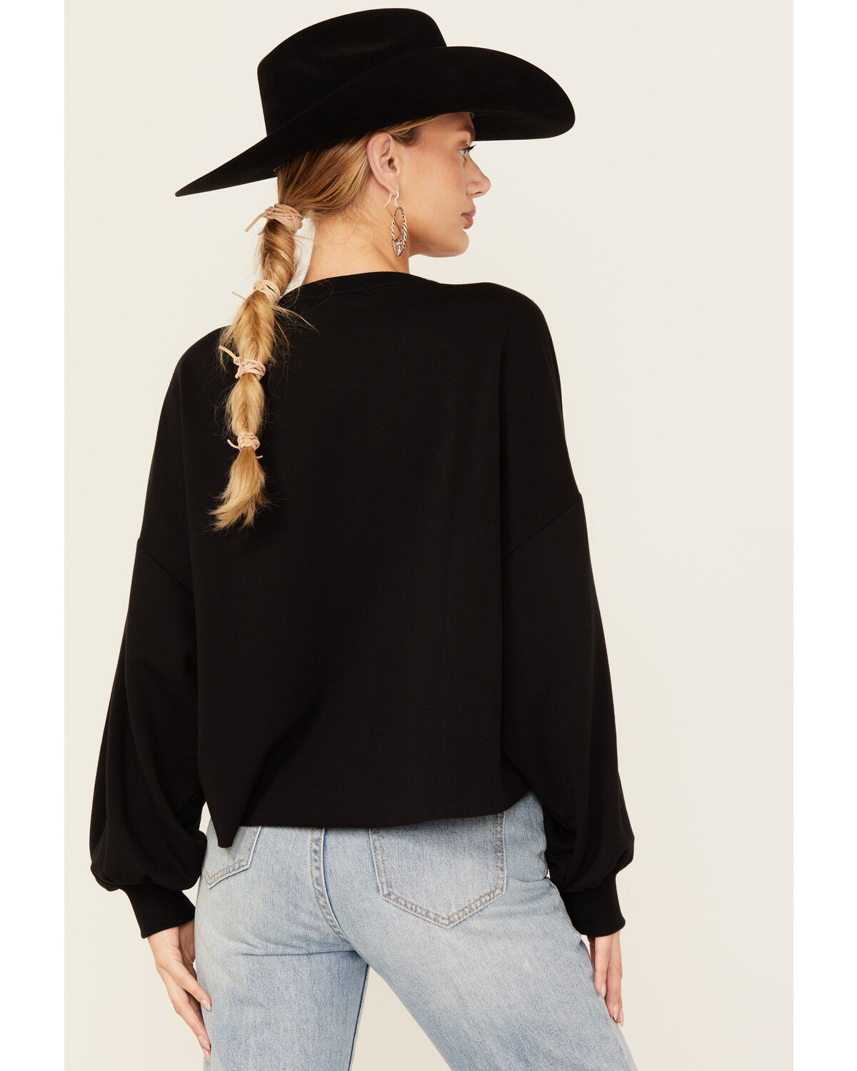 Image #4 - Rock & Roll Denim Women's Rhinestone Sweatshirt, Black, hi-res