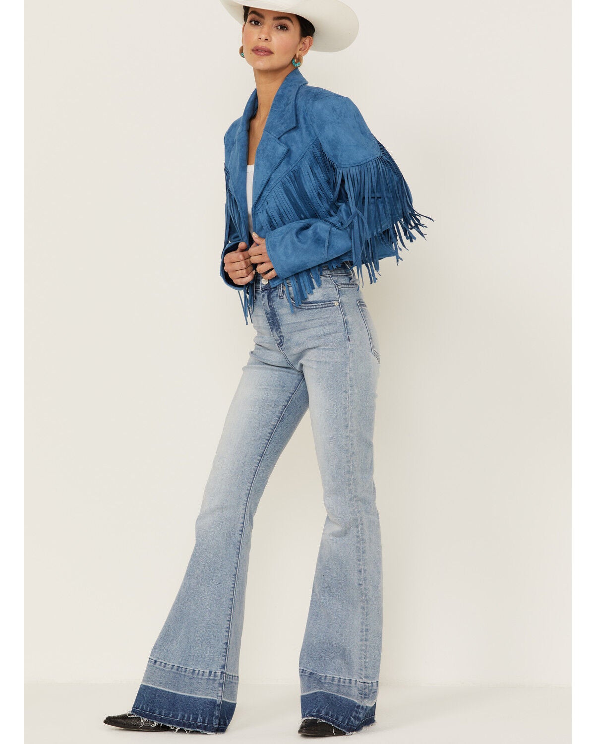 blue fringe jacket