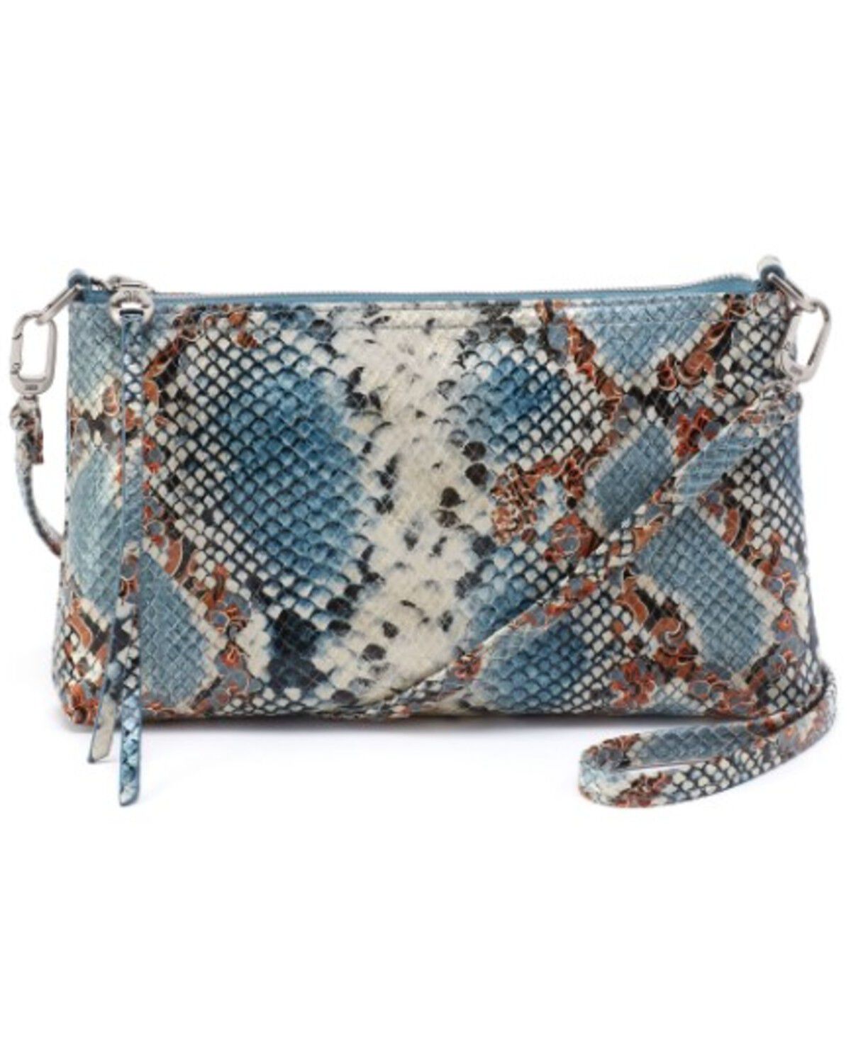 Image #1 - Hobo Women's Darcy Snake Print Crossbody Bag, Blue, hi-res