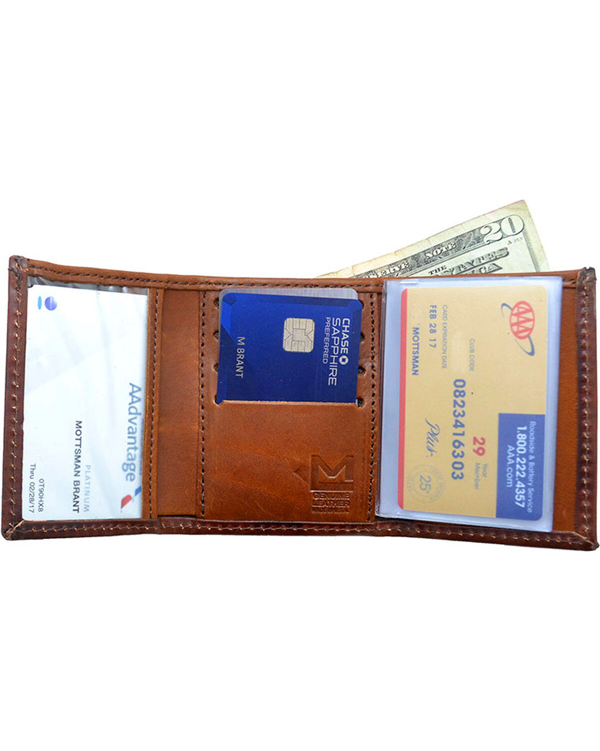 Image #2 - Western Express Men's Brown Horse Tooled Tri-Fold Wallet, Brown, hi-res
