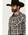 Image #2 - Roper Men's West Made Plaid Print Long Sleeve Snap Western Shirt, Brown, hi-res