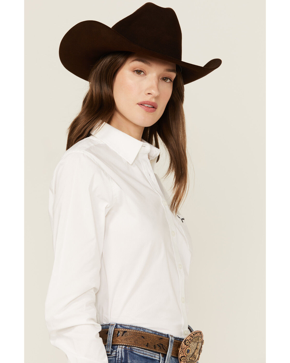 Image #2 - Kimes Ranch Women's Logo Long Sleeve Button-Down Western Shirt, White, hi-res