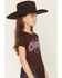 Image #2 - Cowgirl Hardware Girls' Cowgirl Fringe Short Sleeve Tee, Brown, hi-res