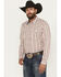 Image #1 - Moonshine Spirit Men's Racer Striped Print Long Sleeve Snap Western Shirt, White, hi-res