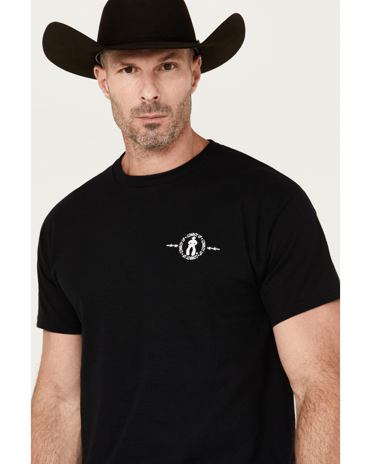 Image #3 - Cowboy Up Men's Step Aside Short Sleeve Graphic T-Shirt, Black, hi-res