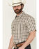 Image #2 - Cody James Men's Summit Plaid Print Short Sleeve Button-Down Stretch Western Shirt, Brown, hi-res