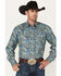 Image #2 - Stetson Men's Paisley Print Long Sleeve Pearl Snap Western Shirt, Blue, hi-res