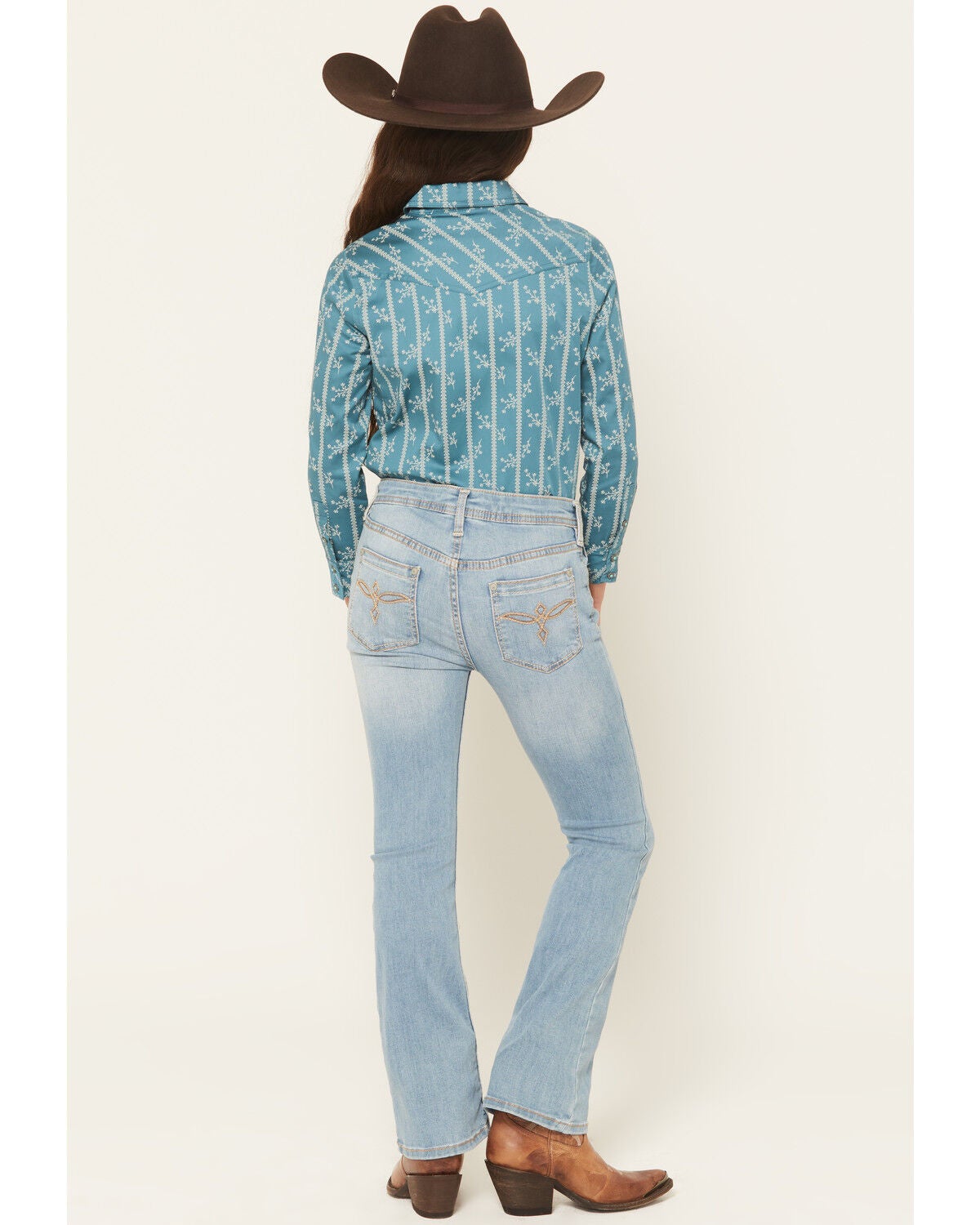 Image #3 - Shyanne Girls' Light Wash Shayla Bootcut Stretch Denim Riding Jeans, Light Wash, hi-res