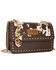 Image #2 - Wrangler X Boot Barn Women's Cow Print Shoulder Bag with Charm, Coffee, hi-res