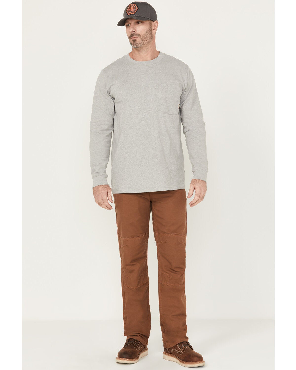 Hawx Men's FR Double Front Straight Canvas Pants - Big, Medium Brown, hi-res