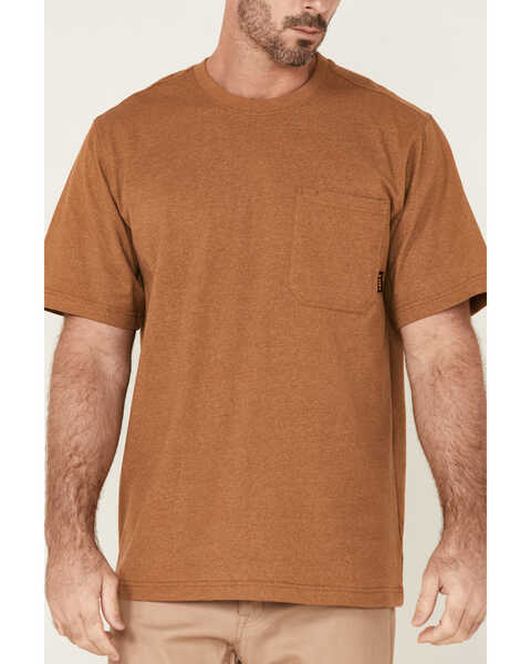 Image #3 - Hawx Men's Rust Copper Force Heavyweight Short Sleeve Work Pocket T-Shirt , Rust Copper, hi-res