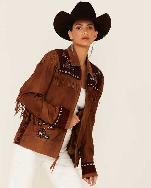 Image #1 - Double D Ranch Women's Sunitah Zip-Front Suede Jacket , Tan, hi-res