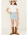 Image #1 - Wrangler Girls' Bandana Print Denim Skirt, Blue, hi-res