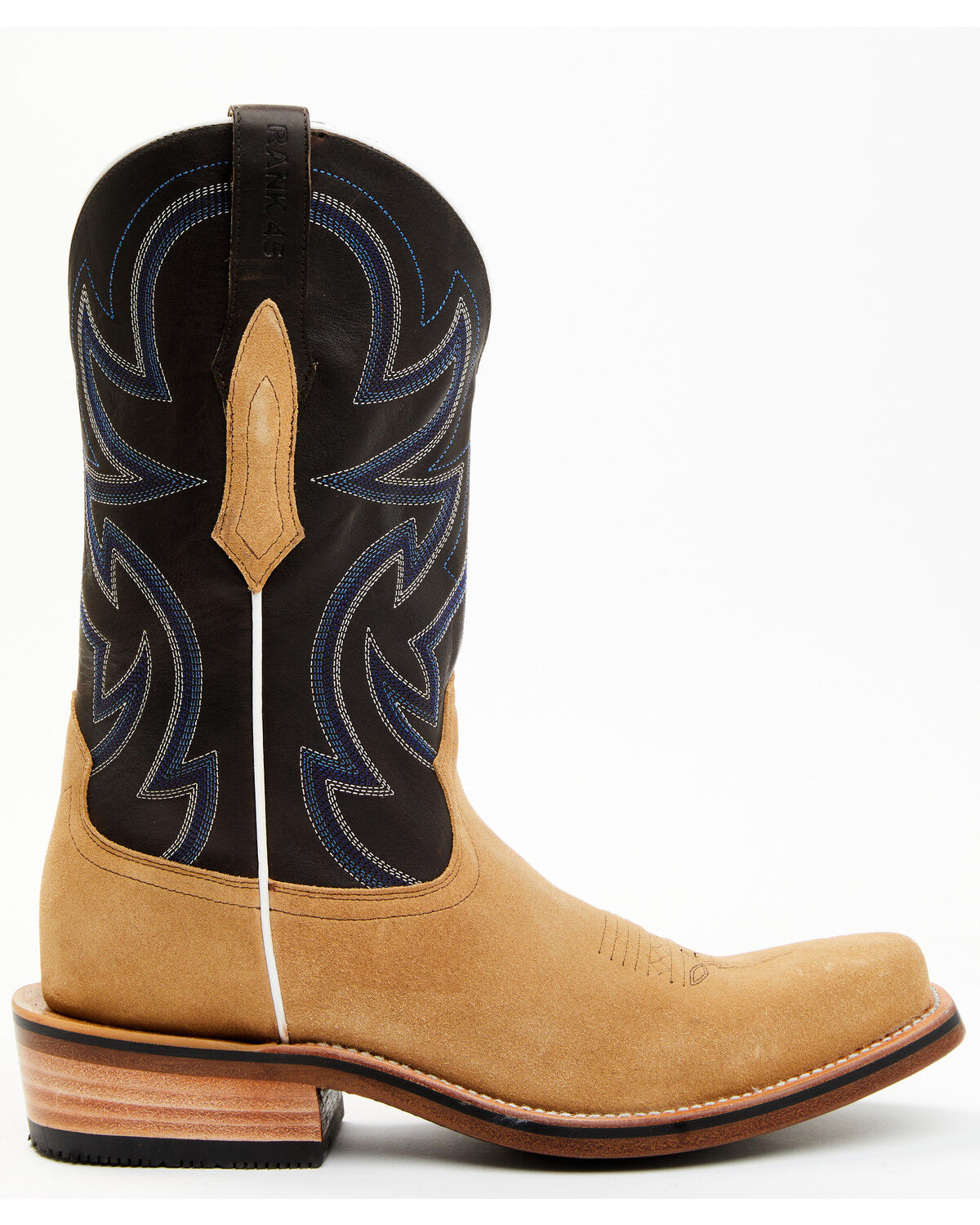 Image #2 - RANK 45® Men's Archer Roughout Western Boots - Square Toe, Coffee, hi-res