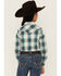 Image #4 - Roper Girls' Plaid Print Long Sleeve Snap Western Shirt, Brown, hi-res
