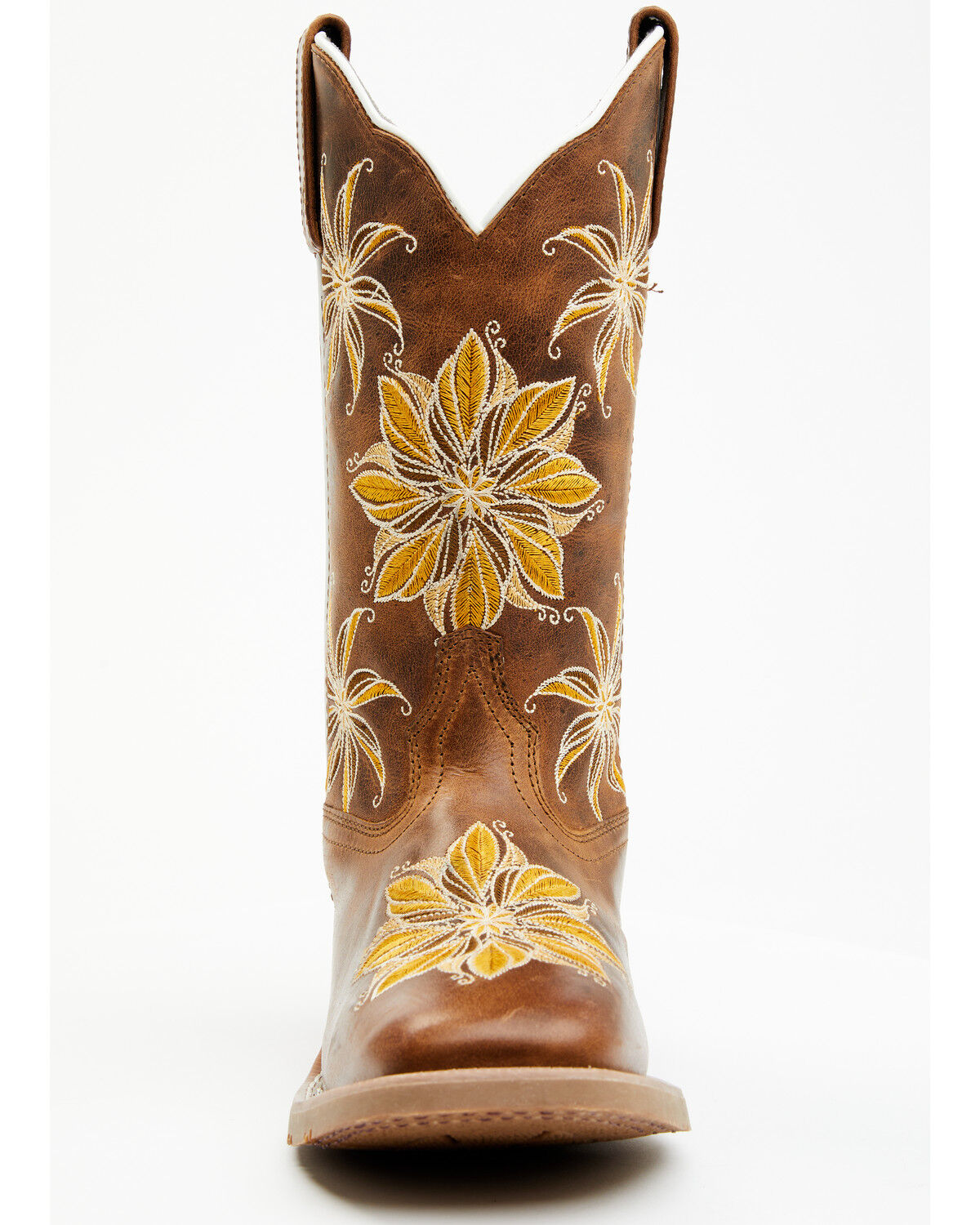 Image #4 - Laredo Women's Melrose Floral Western Boots - Broad Square Toe, Tan, hi-res