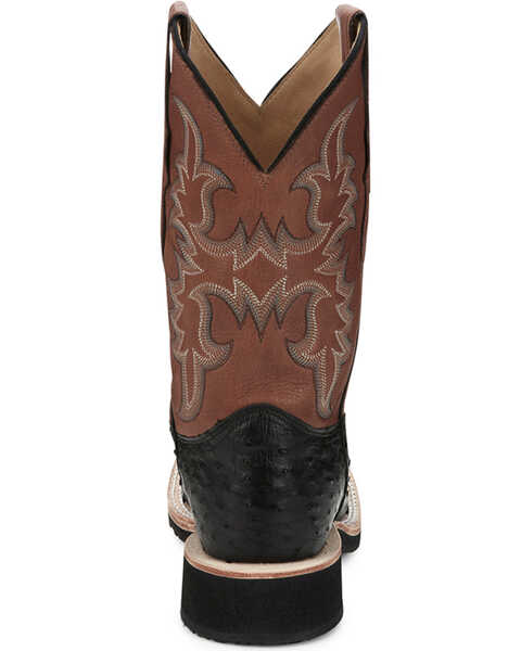 Image #5 - Justin Men's Drover Exotic Full Quill Ostrich Western Boots - Broad Square Toe, Black, hi-res