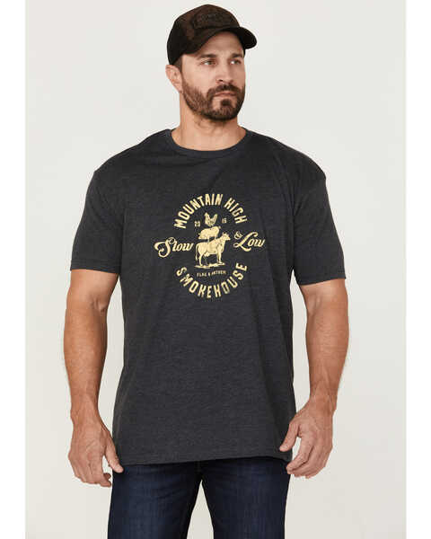 Image #1 - Flag & Anthem Men's Mountain High Smokehouse Graphic T-Shirt , Grey, hi-res