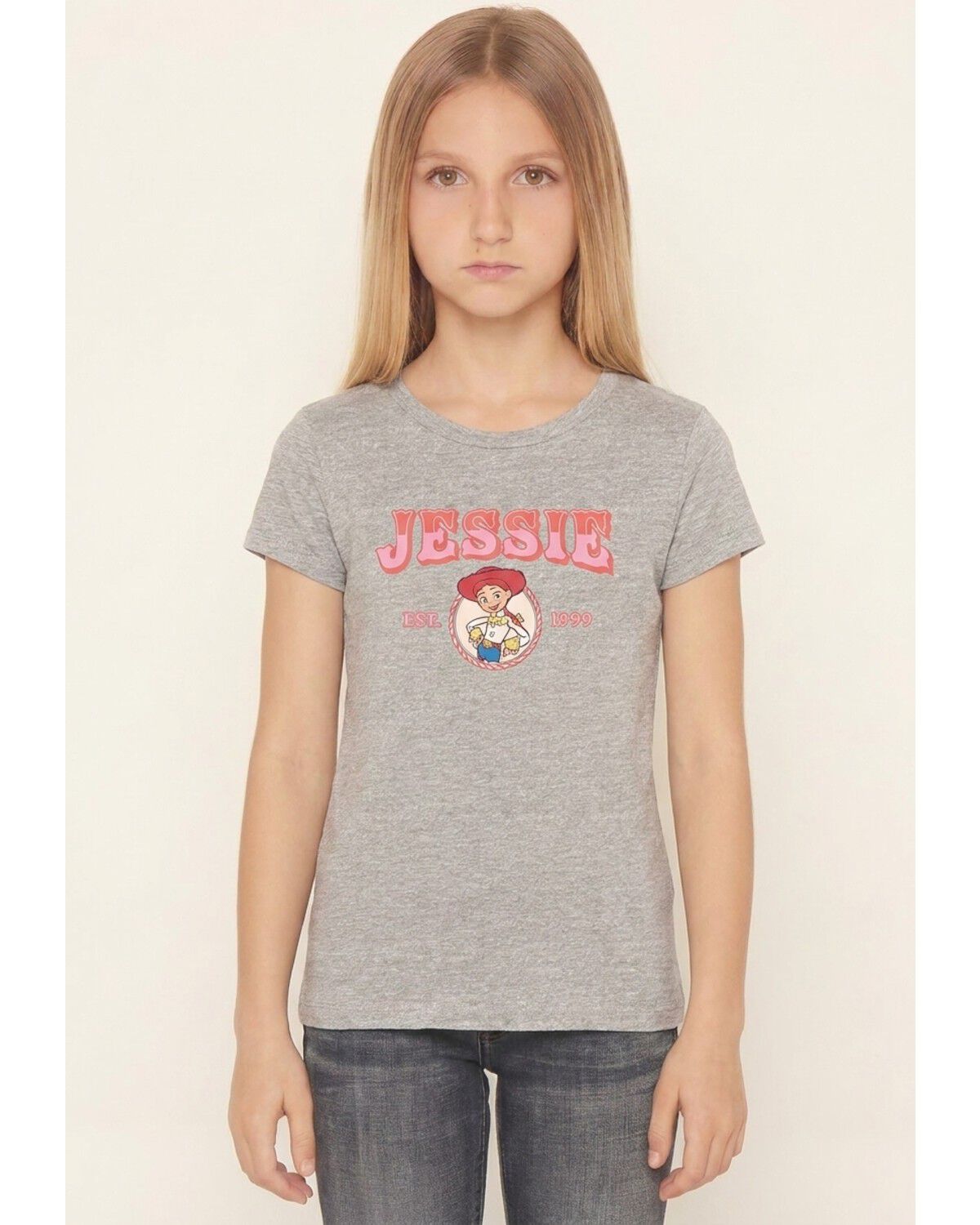 Image #1 - Toy Story Girls' Jessie Lockup Short Sleeve Graphic Tee, Multi, hi-res