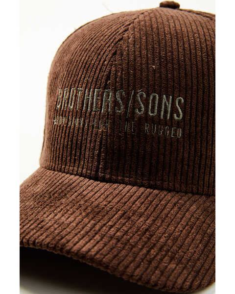 Image #2 - Brothers and Sons Men's Solid Corduroy Ball Cap, Brown, hi-res