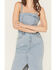 Image #3 - Rock & Roll Denim Women's Light Wash Detachable Strap Denim Midi Dress, Light Wash, hi-res