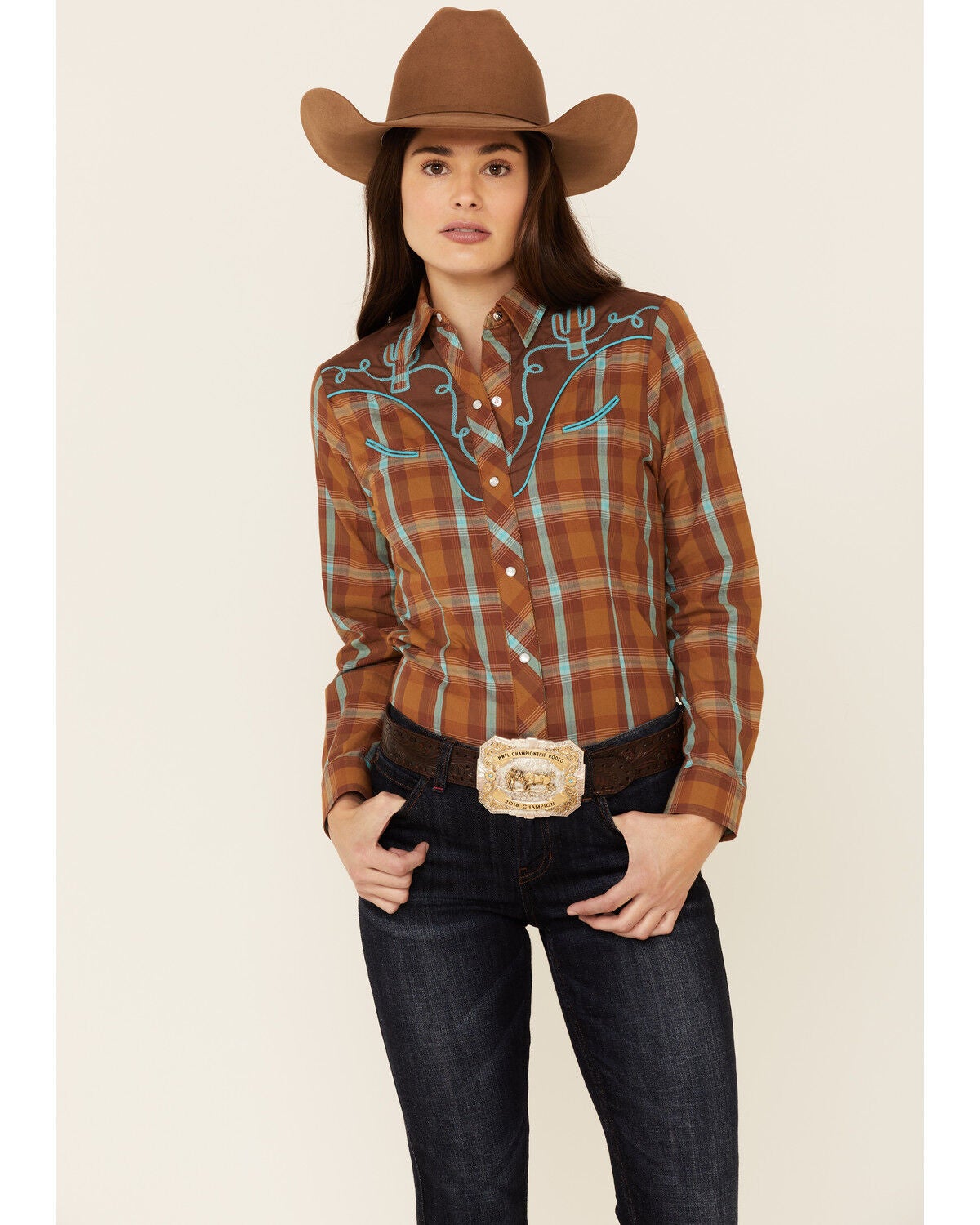 Roper Women's Classic Rust Plaid 